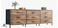 Huuger 63 Inch Dresser for Bedroom, Dresser for Closet with 9 Fabric Drawers, Large TV Stand for 55, 65, 70 Inch TV,