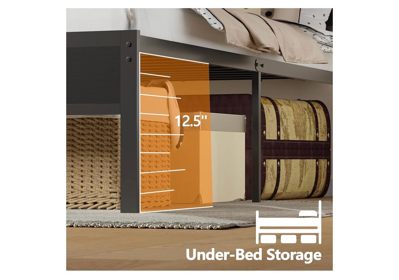 Twin Bed Frames with Charging Station and LED Lights, Twin Size Platform Bed with Metal Slats, Wood Headboard with 2-Tier Storage Shelves, No Box Spring Needed, Black Oak Amazon's Choice