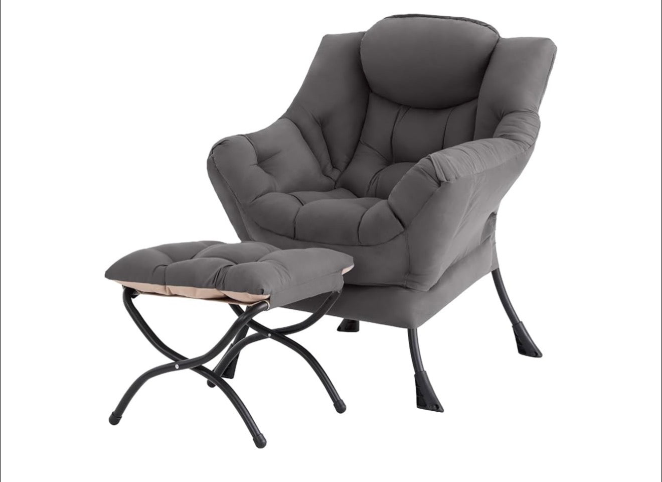 Tufted Lounge Chair with Ottoman