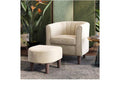 Velvet Barrel Chair with Ottoman